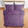 Collections Etc Medallion Chenille Textured Bedspread with Fringe Border - 3 of 4