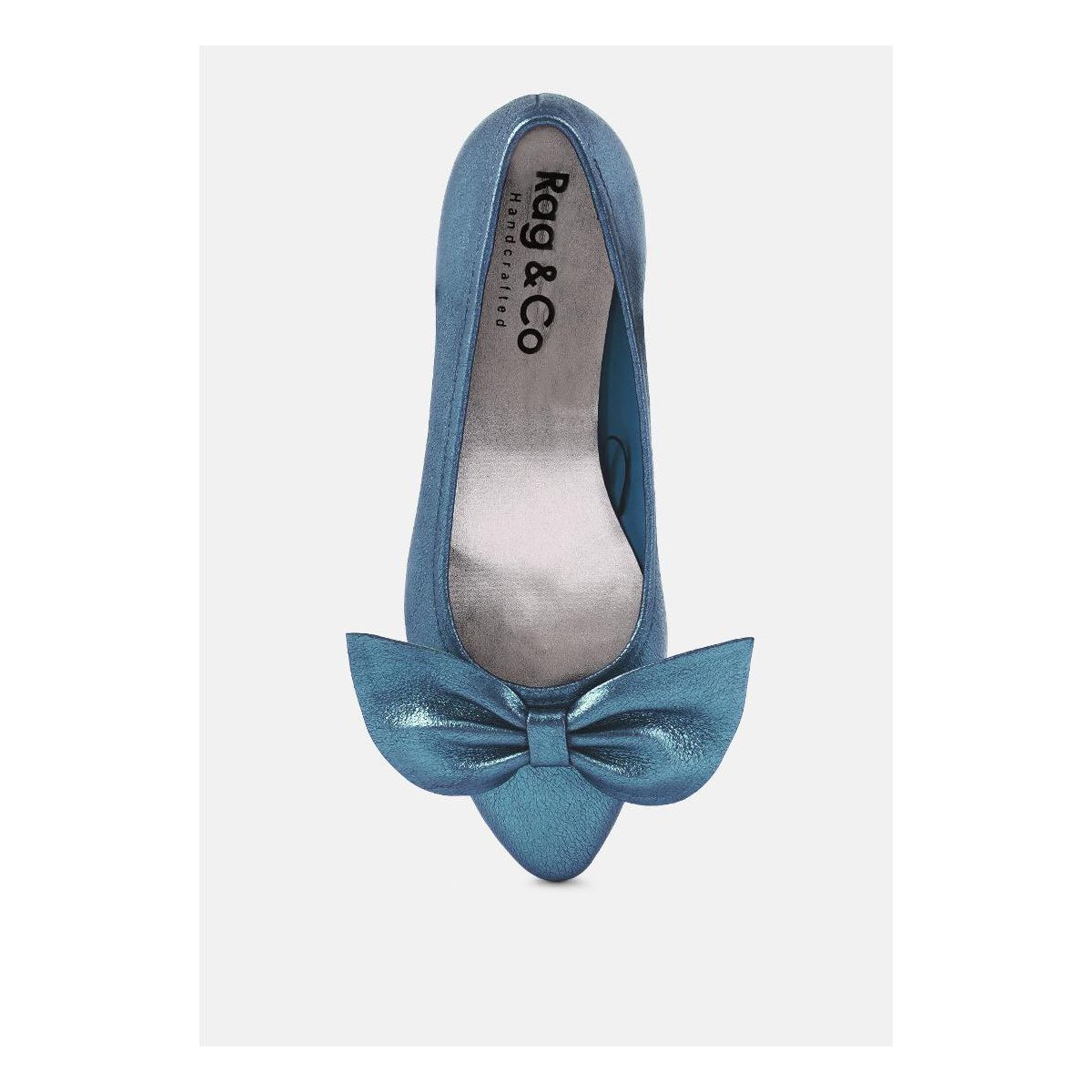 Обувь Rag & Co Womens Pie Metallic Big Bow Ballerinas 7 — фото 6