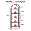 Bookshelf 5 Tier Arched Bookcase, 71" Tall Industrial Open Book Shelves for Living Room - 3 of 4