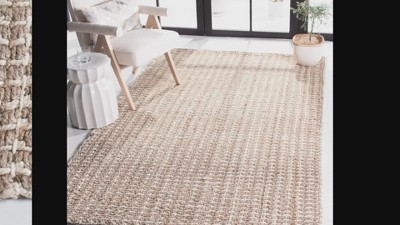 Ivory Hand-Knotted Square Natural Fiber Area Rug