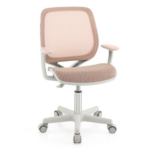 Tangkula Kids Desk Chair Ergonomic Children Study Chair with Breathable Mesh Back Armrests & Waterfall Edged Seat Blue/ Pink/ Purple - 1 of 4