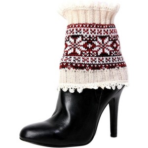 Memoi Prancer Fair Isle Boot Toppers Black One Size - 1 of 1