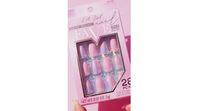 L.A. Girl Luxe Shine Fave Nail Fake Nails - Everlasting - 28ct, 2 of 8, play video