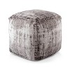 Steve Silver Co. Hazel Square Pouf Gray: Upholstered Footstool, Cotton & Polyester, No Assembly Required - 2 of 3