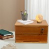 YIYIBYUS 2 Tiers Wooden Desktop Storage Box with Lockable Drawers - 2 of 4