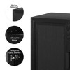 62" High Black Wicker Door Wood Grain Decorative Storage Cabinet with 12 Shelves - 3 of 4