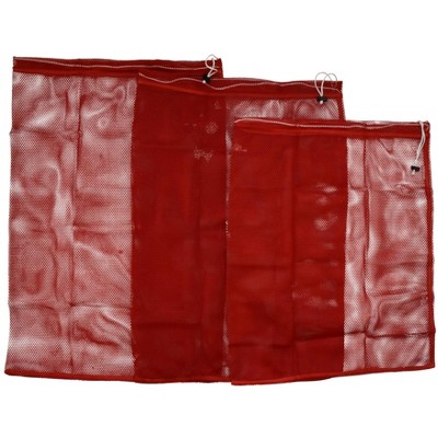 Sportime Heavy-Duty Mesh Storage Bag, 24 x 34 Inches, Red