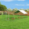 XBRIGH Large Metal Chicken Coop Walk-in Poultry Cage Chicken Run Pen Duck House with Waterproof and Anti-Ultraviolet for Outdoor Farm Use Spire Roof - 2 of 4