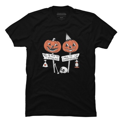 Men's Design By Humans Halloween Pathways By runcatrun T-Shirt