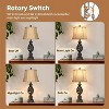 ROTTOGOON Table Lamps Set of 2, 28" Tall Bedside Lamp with Nightlight, Rustic Farmhouse Nightstand Lamps for Living Room Bedroom End Table - 4 of 4