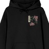 Godzilla Cherry Blossoms Adult Black Long Sleeve Hooded Sweatshirt - 2 of 4