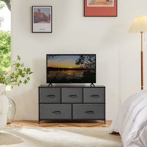 AZL1 Life Concept Utility Storage Drawers Stylish and Functional Storage, 5 Drawer Dresser for Nursery, Closet, Entryway, Gray, 39.3"*11.8"*20.8" - 1 of 4