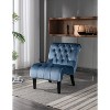 Ridstar Upholstered Modern Velvet Accent Chair With Wooden Legs For Reading, Living Room-Light Blue - 4 of 4