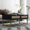 2 Rattan Drawers Coffee Table , Modern Center Table,Accent Wooden Tables for Living Room, - 2 of 4