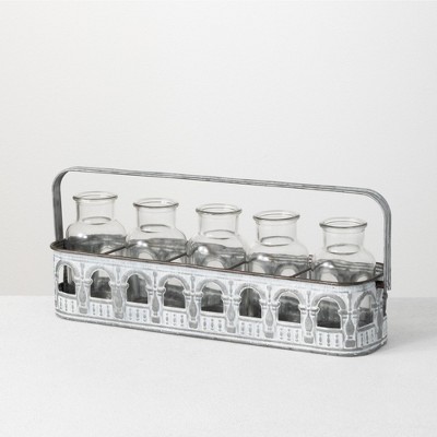 Sullivans Five Bottle Caddy 5.25"H Clear