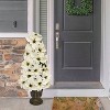 Puleo 36" Pre-Lit Battery-Operated Artificial Potted White Poinsettias - 3 of 4