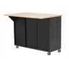 Maliang 51.2" Kitchen Island with Drop Leaf, Farmhouse Kitchen Island on Wheels with Internal Storage Rack - 3 of 4