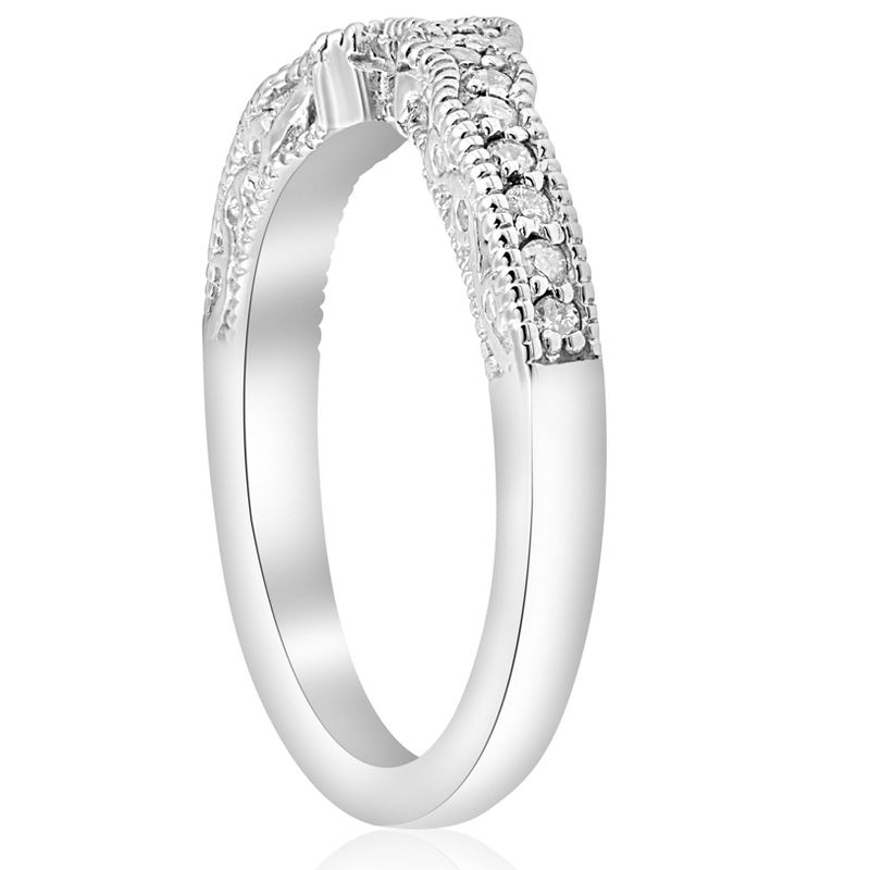 Pompeii3 1/5ct 14k White Gold Vintage Wedding Engagement Ring Enhancer, 2 of 6