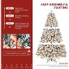 4.5-9Ft Pre-Lit Christmas Tree, Premium Snow Flocked Automatique Xmas Tree,with Branch Tips & Warm Lights, Christmas Tree Holiday Decoration - 3 of 4