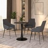 LeisureMod Round Dining Table 24" MDF Wood Tabletop in Black Steel Bistro Series - image 2 of 4