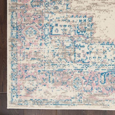 Elegance Medallion White Synthetic 6' x 9' Area Rug