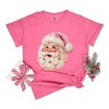 Santa Face Textured Paint - Women's Garment Dyed Graphic T-Shirt - 2 of 4