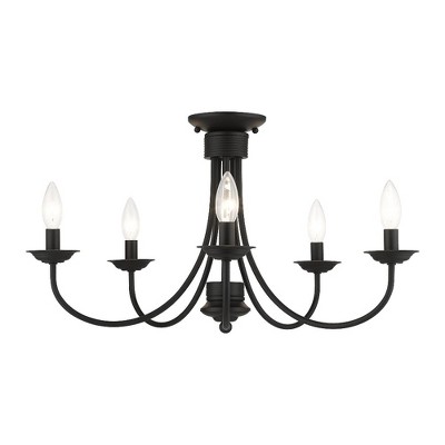 Livex Lighting Estate 5 - Light Semi-Flush Mount in  Black