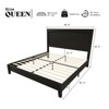 AMERLIFE Solid Wood Bed Frame, Mid Century Platform Bed with Arched Lines Headboard - 3 of 4
