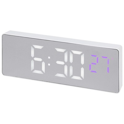 Unique Bargains Plastic Digital Corded Adjustable Accurate Dimmable Electric Alarm Clock 6.3 x 2.4 x 1 inch