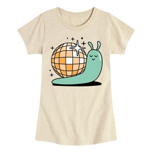 Girls' - Instant Message - Disco Snail -Youth Girls Short Sleeve T-Shirt Fitted Short Sleeve Graphic T-Shirt - 1 of 4