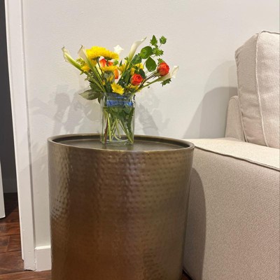 Manila cylinder drum accent hot sale table