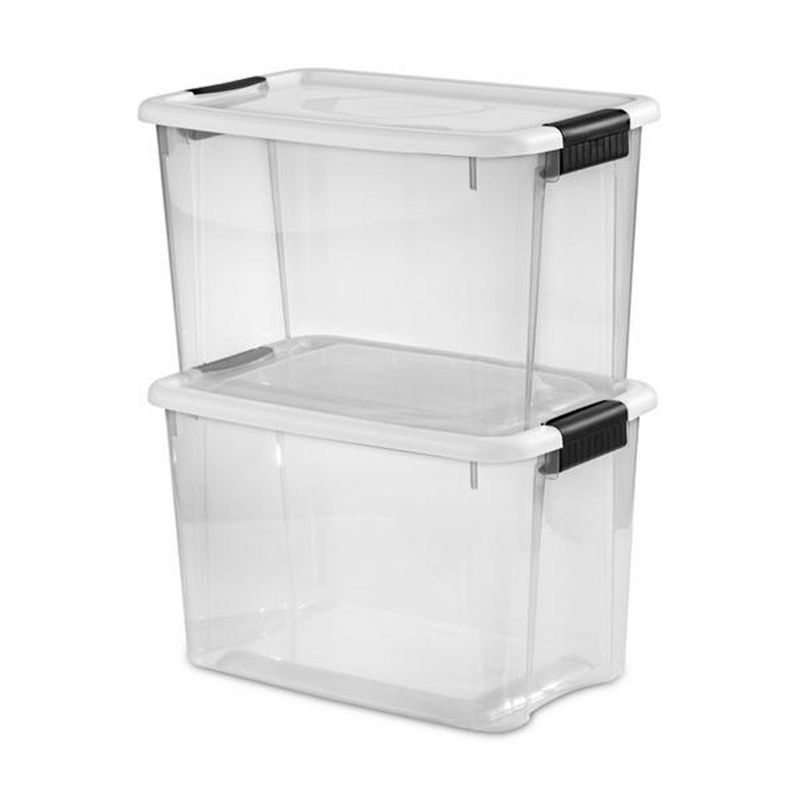 Sterilite 30 Quart Clear Plastic Stackable Storage Container Bin Box Tote with White Latching Lid Organizing Solution for Home & Classroom, 4 of 7