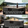 32" Propane Gas Fire Pit Table with Propane Tank Cover, 50000 BTU Rectangular Steel Outdoor Fire Pit Table with Wicker Base for Patio, Garden, Gray - 2 of 4