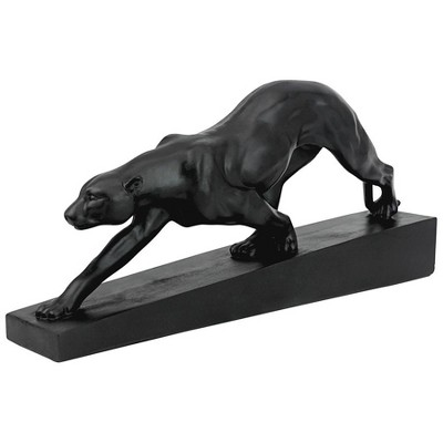 Art Deco Black Resin Panther on the Prowl Statue