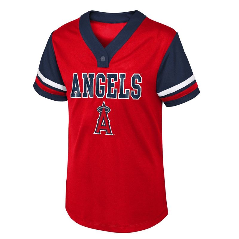 MLB Los Angeles Angels Girls&#39; Henley Team Jersey, 2 of 4