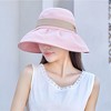 Anna-Kaci Women's Wide Brim Floppy Sun Hat with Contrast Bow Band and Structured Crown - 2 of 3