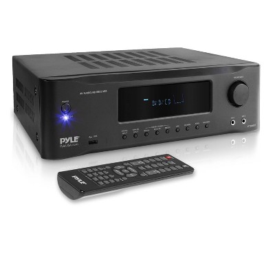 Pyle PT694BT 1000 Watt 5.2 Channel Bluetooth Amplifier Stereo Receiver System with 4K Ultra HD Pass Through Support, Mic Inputs, and Remote Control