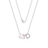 Hello Kitty Womens Enamel Hello Kitty and Sliding Pave Initial Necklace -  Letter A