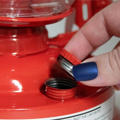 Ruby Red Weather-Resistant Kerosene Hurricane Lantern 14 Inch