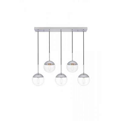 Elegant Lighting Eclipse 5 Lights Chrome Pendant With Clear Glass
