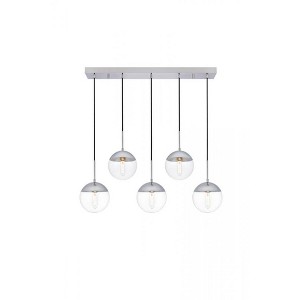 Elegant Lighting Eclipse 5 Lights Chrome Pendant With Clear Glass - 1 of 4