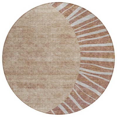Orange Copper And Terra Cotta Abstract Washable Indoor Outdoor Area Rug