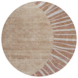 Orange Copper And Terra Cotta Abstract Washable Indoor Outdoor Area Rug - 1 of 4