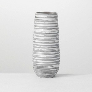 Sullivans Striped Ceramic Vase 12"H Gray - 1 of 4