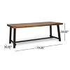 Osparple 79 Inch Rectangle Patio Table,Outdoor Dining Table with Acacia Wood Tabletop and Metal Legs for 8 - 3 of 4