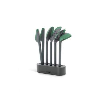 Lekue Essential Cooking Tool Set 5 Kitchen Utensils With Stand, Green