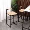 CENGHU Dining Chairs Set of 2, Black Bar Stool with Backrest, Counter Height PU Leather Upholstered Bar Chairs with Footrest - 3 of 4