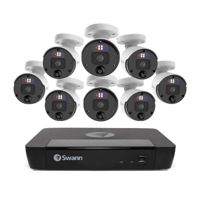 Swann NVR Security System, Round Professional Bullet Cameras, 88980 Hub, Black, 2 of 9