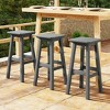 WestinTrends Malibu 29" All Weather Hdpe Outdoor Patio Square Backless Bar Stool (Set of 3) - 2 of 4