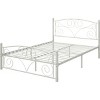 Streamdale Full Size Unique Flower Sturdy System Metal Bed Frame with Headboard and Footboard - 3 of 4